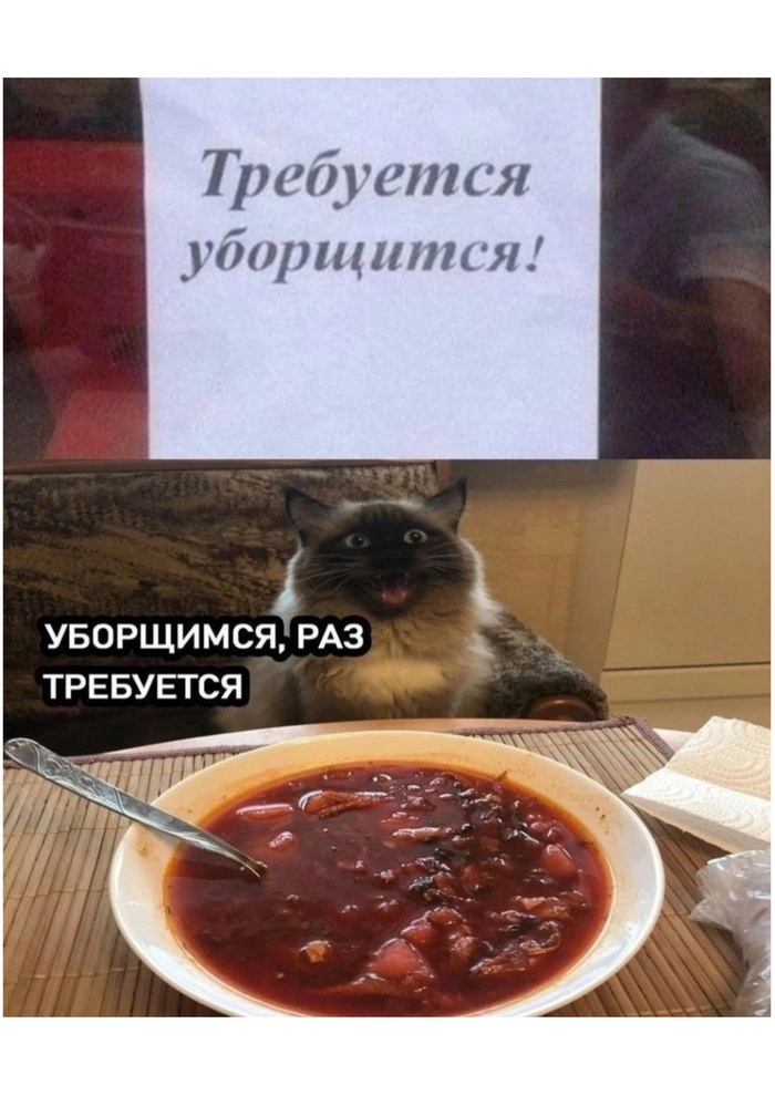 уборщится - уборщимся